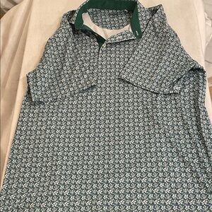 Puma Green and White Floral Print Polo